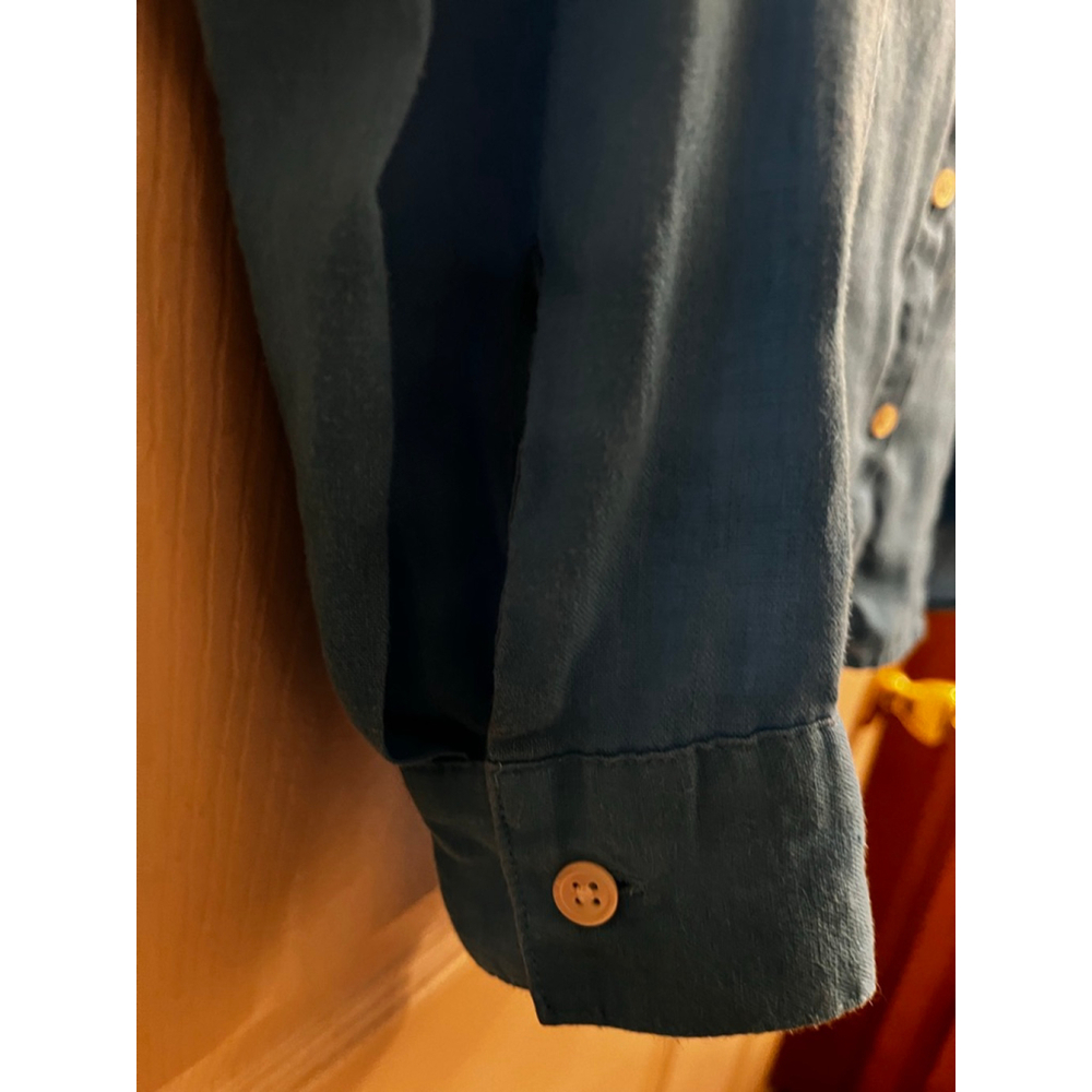 J.JILL~ Women’s Teal 100% Love Linen Button Down Shirt~XS~ Runs Big~ - Picture 8 of 10